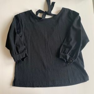 J. Crew Black top with bow tie back